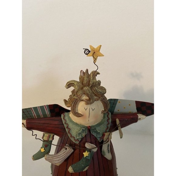 Vintage Henton International Christmas Angel Figurine Numbered Detailed W Star - Picture 13 of 16